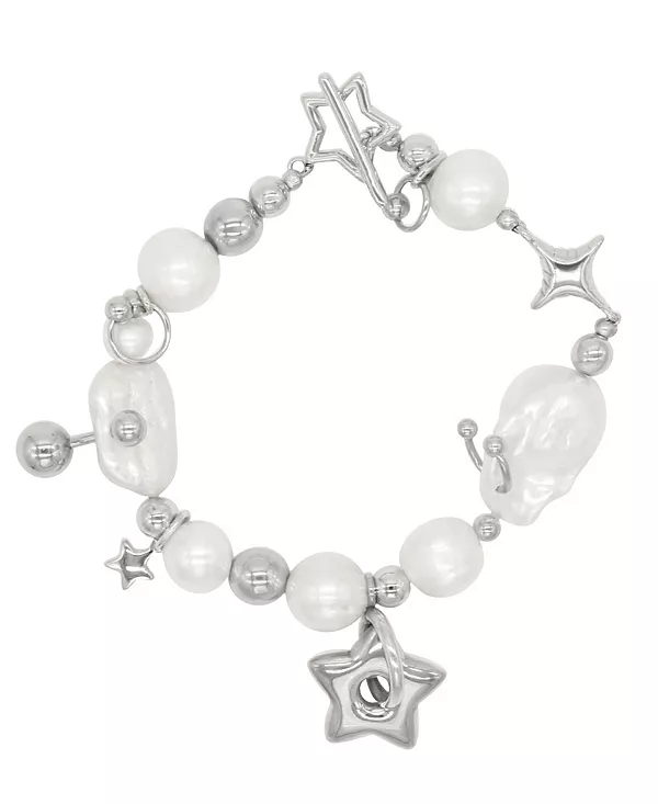 

Браслет для пирсинга с барочным жемчугом 9,0 дюймов Velvet Luna, silver