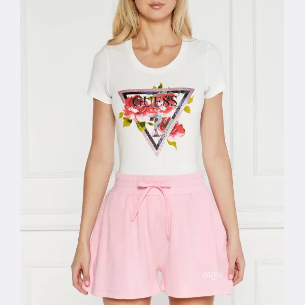 

Футболка стандартного кроя с розами Guess, белый