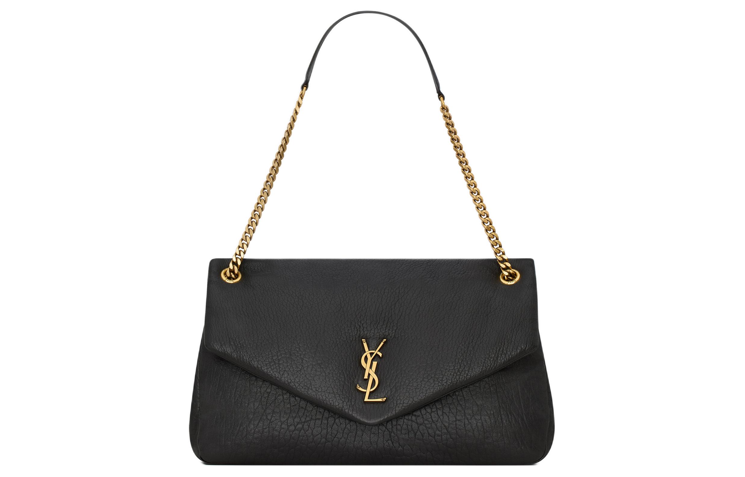 

SAINT LAURENT Сумка из овчины, женская черная наплечная