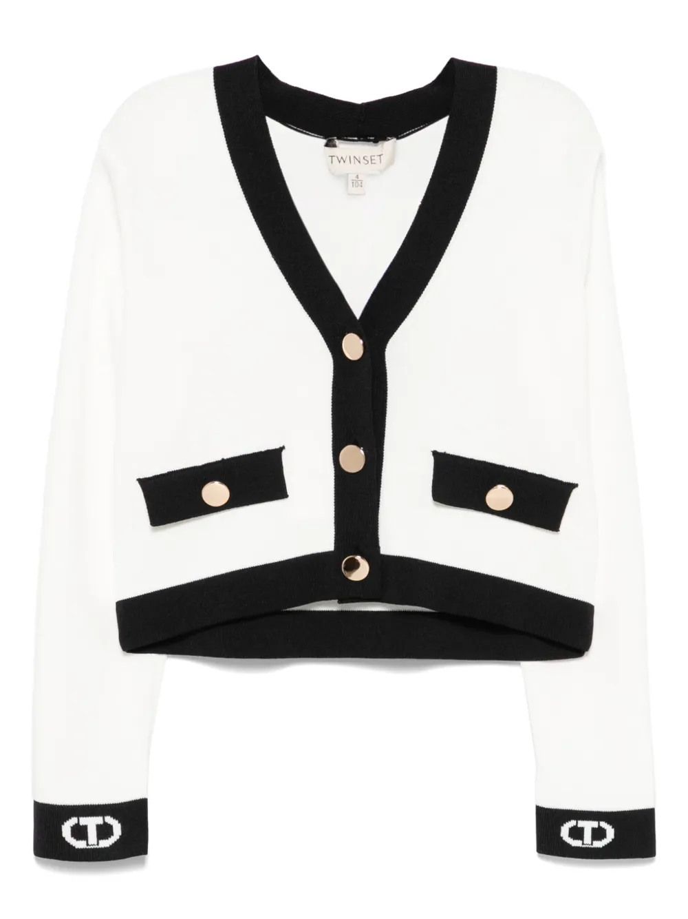 

Жаккардовый кардиган Oval T TWINSET Kids, белый