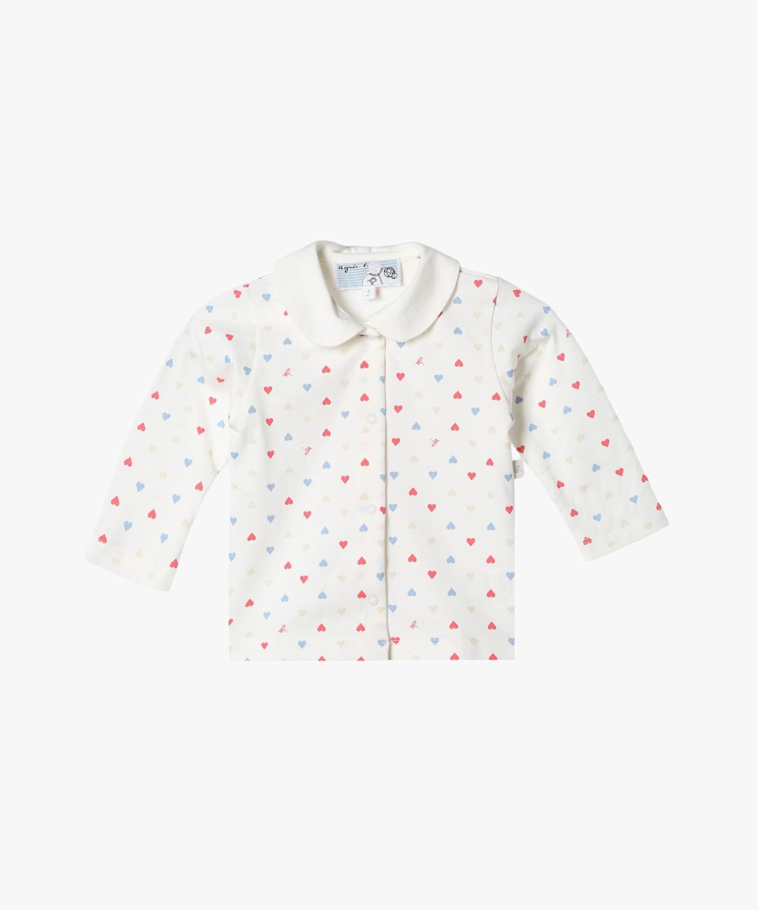 Детская разноцветная хлопковая рубашка с длинными рукавами Agnes b. ENFANT, Beige