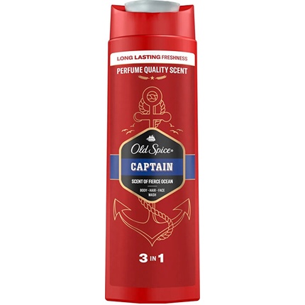 

Гель для душа 3 в 1 Captain - гель для душа + шампунь Old Spice