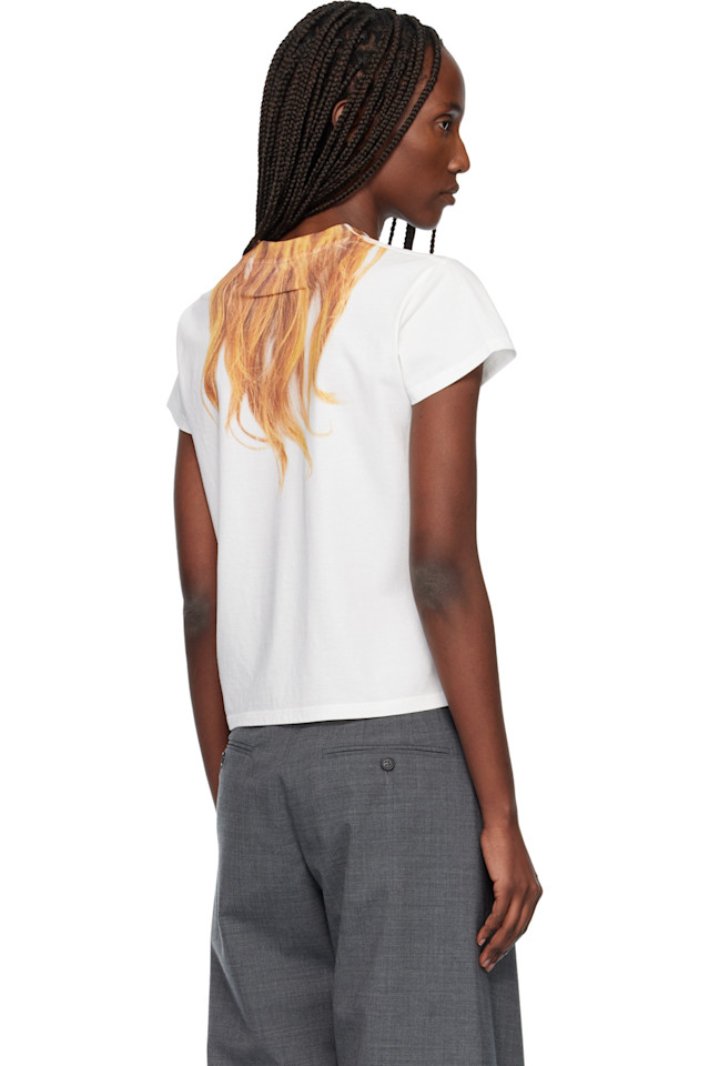 Футболка из хлопкового трикотажа Mm6 Maison Margiela, Off-White — фото 3