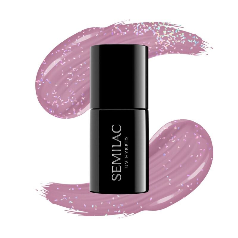 

319 УФ-лак для ногтей Hybrid Shimmer Dust Pink Semilac, 7 ml