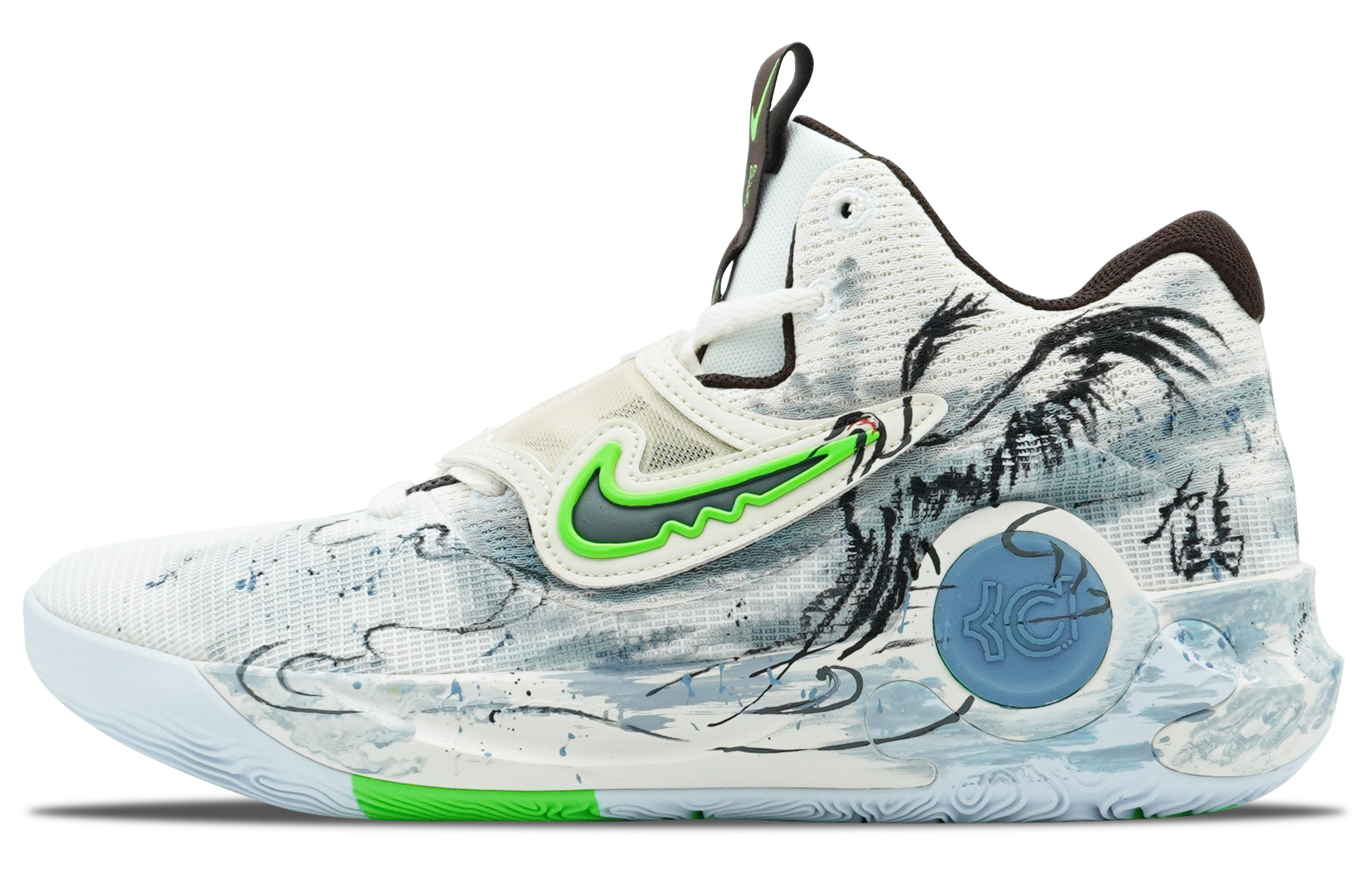 

Nike Баскетбольные кроссовки KD Trey 5 X Cushioning с низким верхом, влагоотводящие, мужские, белые, серо-зеленые