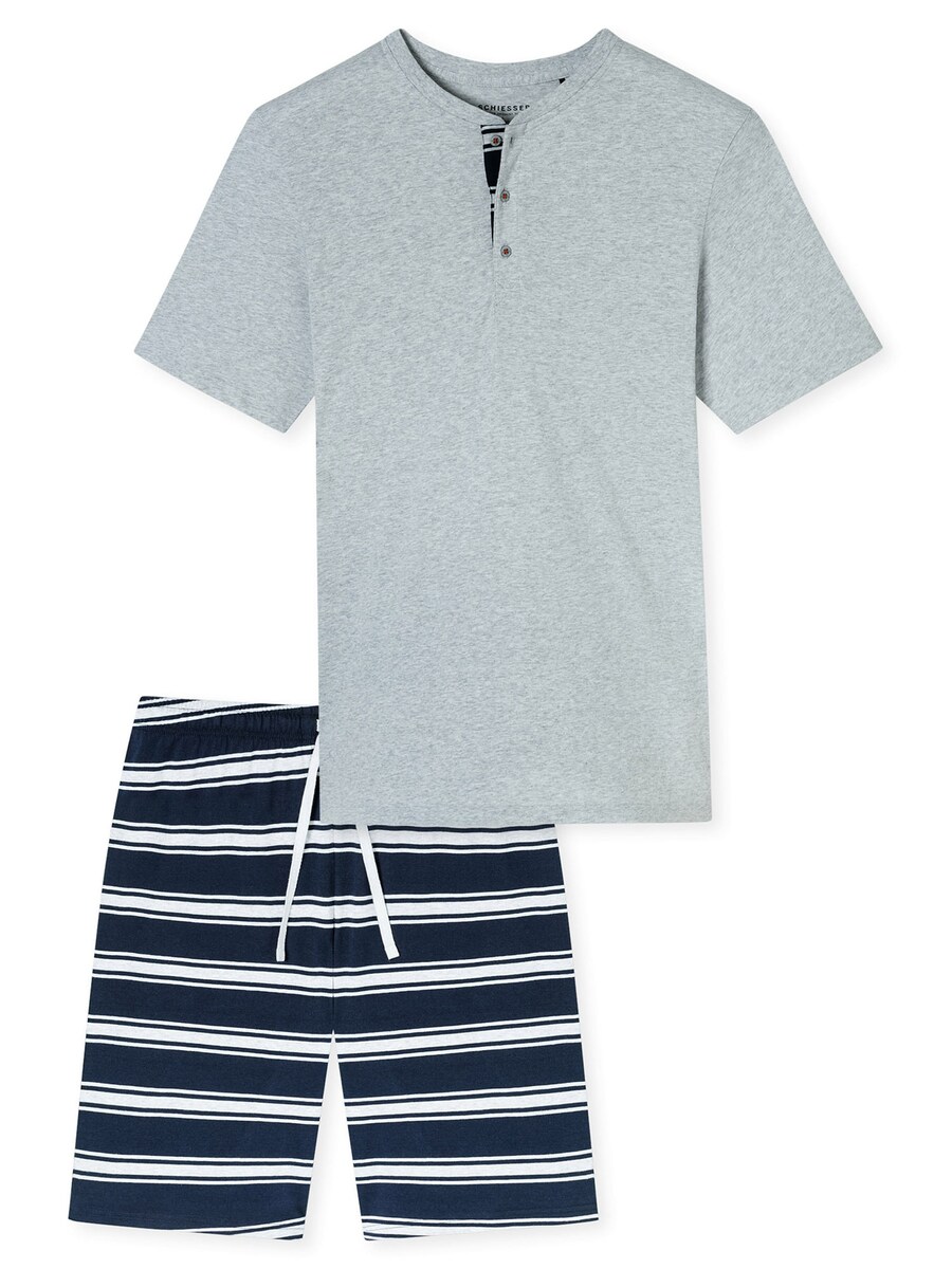 

Длинная пижама SCHIESSER Casual Nightwear, цвет Dark blue/Light grey
