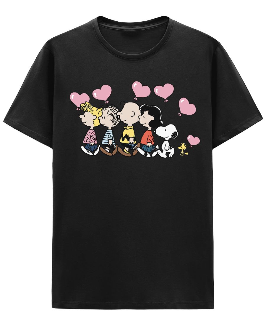 

Мужская футболка Snoopy Peanuts с плавающими сердечками Hybrid Apparel, BLACK