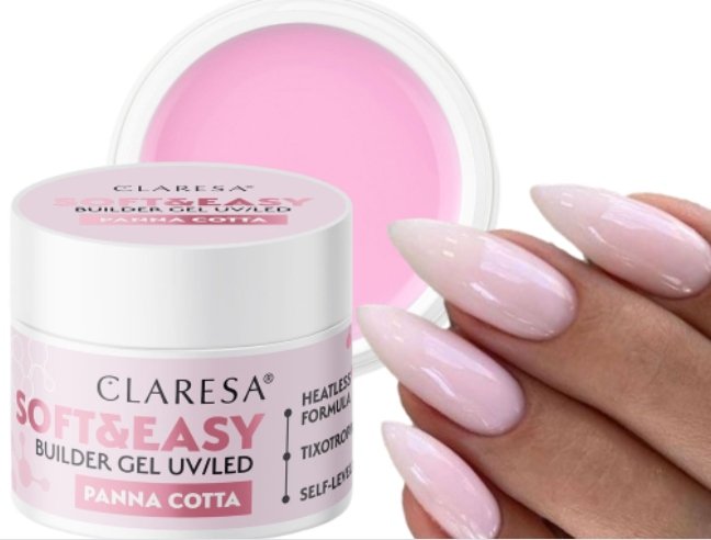 

Claresa Soft & Easy Panna Cotta Гель для наращивания ногтей с тиксотропией 45 г Puderek