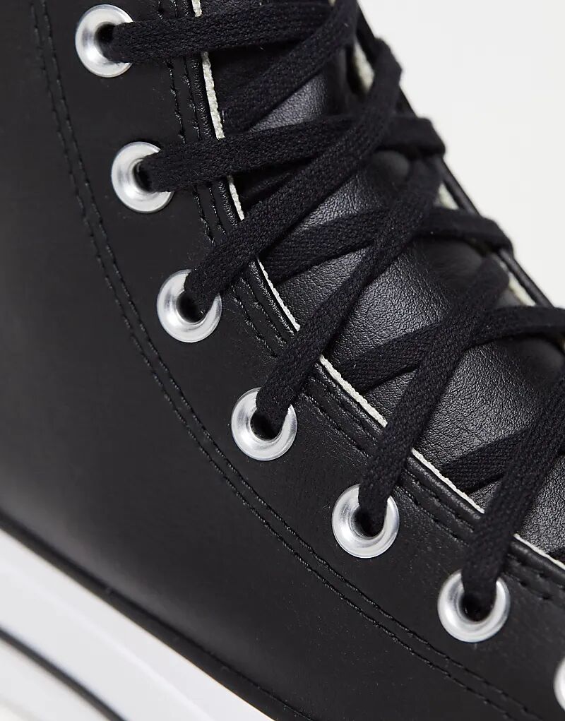 Кроссовки Converse Chuck Taylor All Star Hi Lift на платформе из черной кожи — фото 4