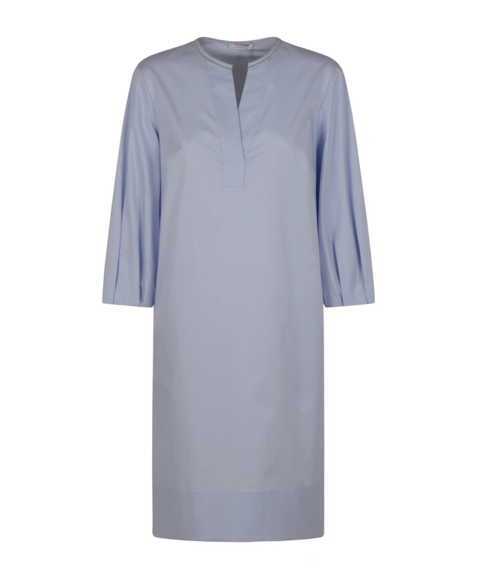 

Элегантное атласное платье миди Peserico, синий