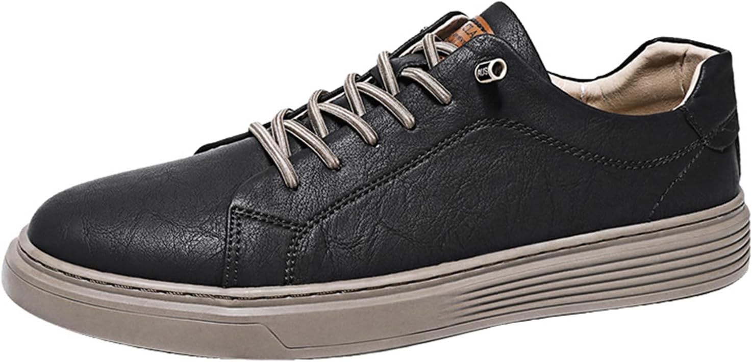 

Мужские повседневные кроссовки-оксфорды, низкие с шнуровкой, для ходьбы и свиданий Generic, черный