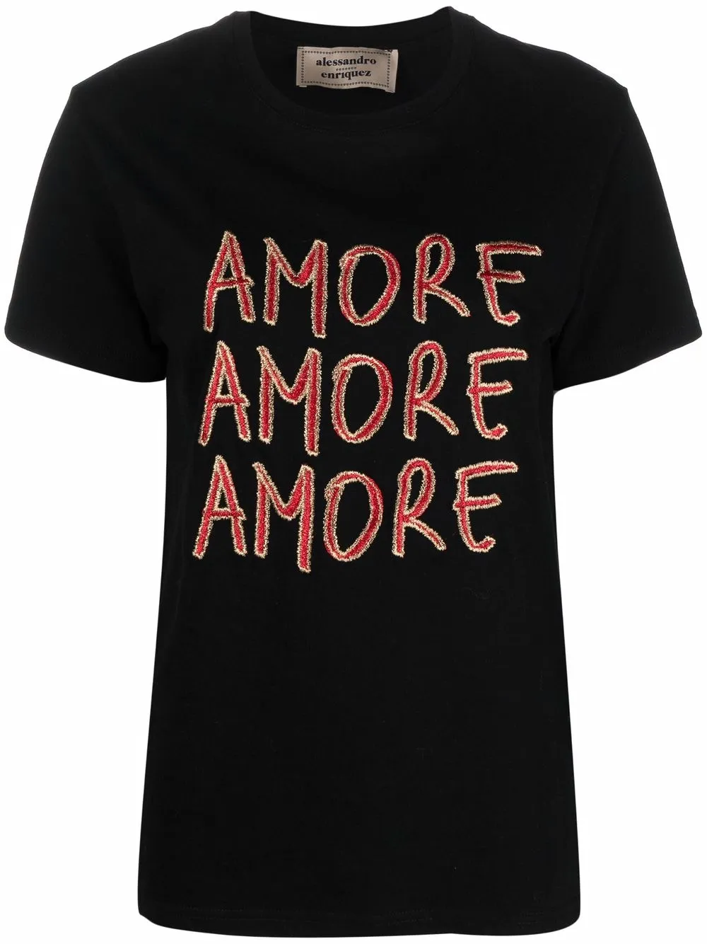 

Футболка Amore с вышитым логотипом Alessandro Enriquez, черный