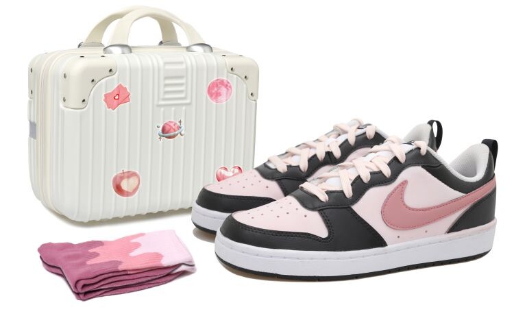 

Кроссовки Nike Court Borough Skateboard Shoes Women's Low-Top Black White Pink