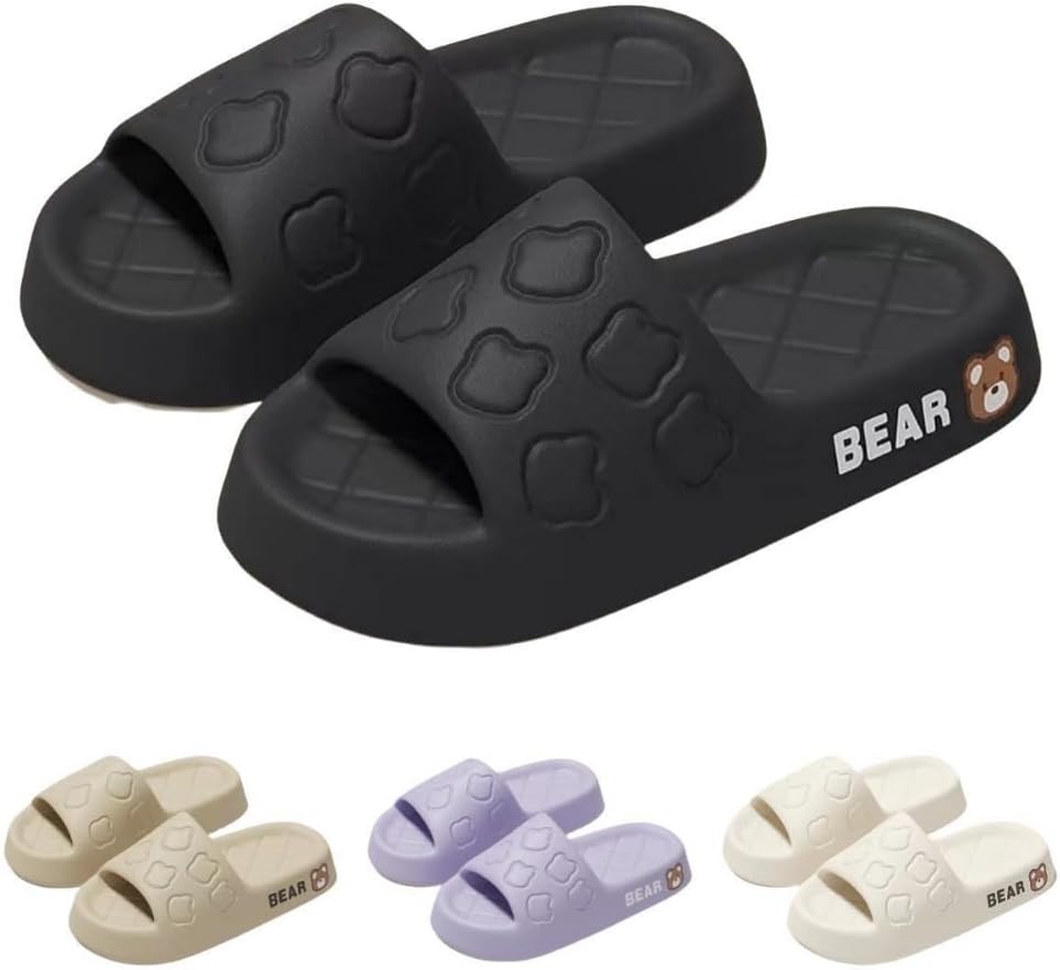 

Милые шлепанцы с медвежонком для женщин Albiva, черный