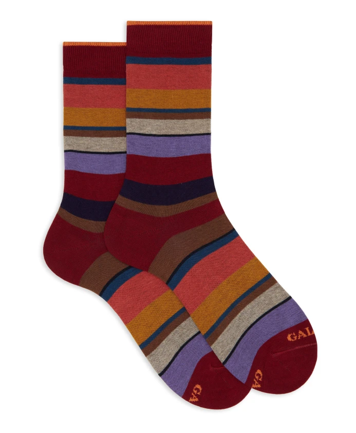 

Короткие полосатые хлопчатобумажные носки Gallo, мультиколор