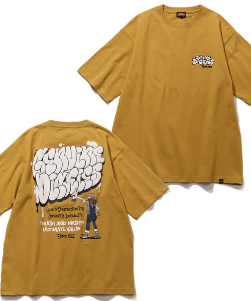 

Футболка с коротким рукавом, свободного кроя, с вышивкой и принтом Dickies, желтый