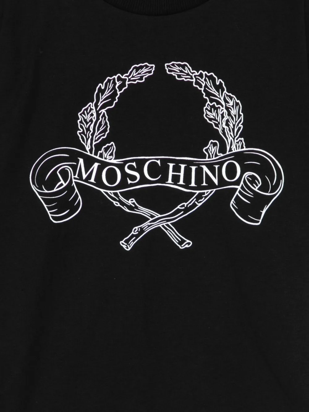 Футболка с логотипом лаврового венка Moschino Kids, черный — фото 3