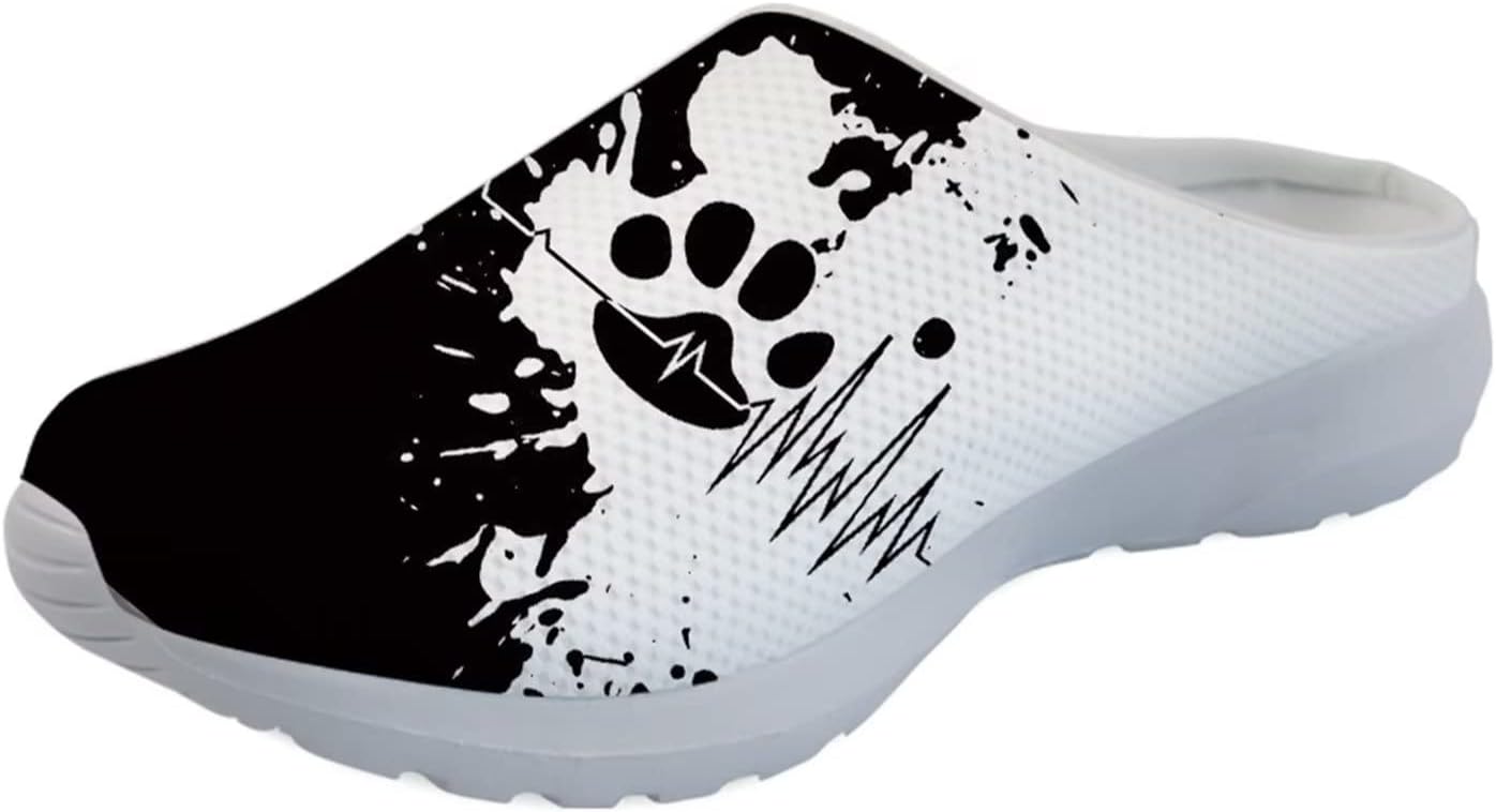 

Женские мюли Forchrinse South Indian Aztec с полоской, тапочки на плоской подошве с поддержкой свода стопы, для ходьбы, садовые сабо, легкие, черный