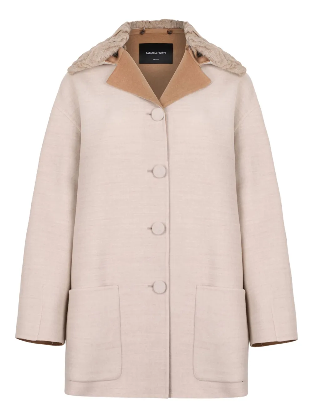 

Пальто с накладными карманами на пуговицах Fabiana Filippi, нейтральный
