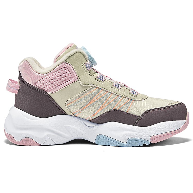 Skechers Kids Противоскользящие износостойкие детские ботинки бежево-голубого и розового цвета — фото 2