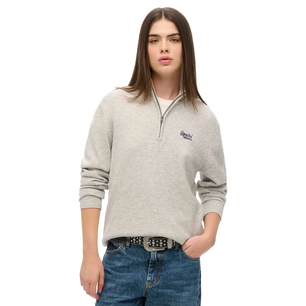 

Свитер Superdry Essential Pluse Size half zip, серый