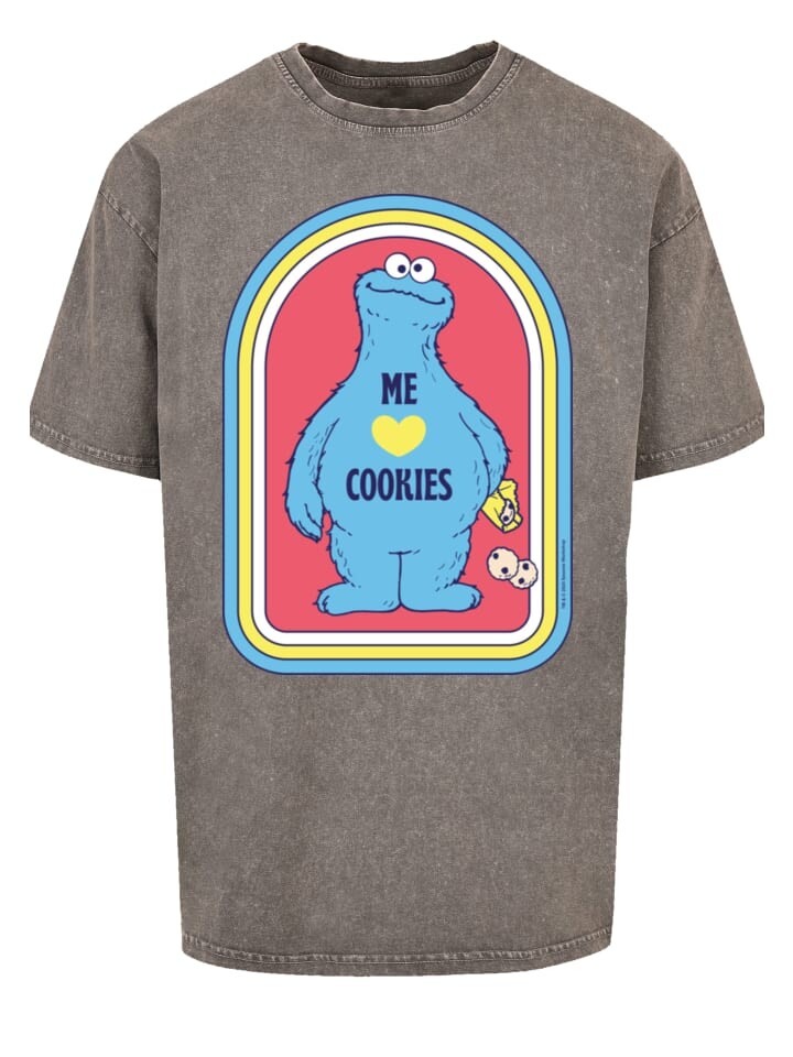 

Футболка F4NT4STIC Oversize T-Shirt Sesamstraße Cookie Monster Me, серый