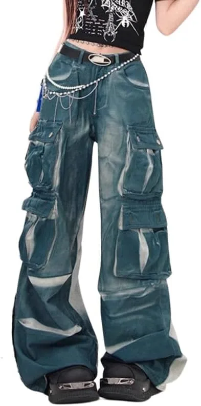 

Jupkem женские карго штаны в стиле гранж с множеством карманов