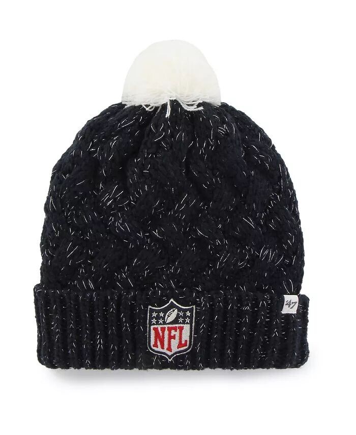 

Женская темно-синяя вязаная шапка с манжетами и помпоном Nfl Fiona New York Giants '47 '47 Brand, синий