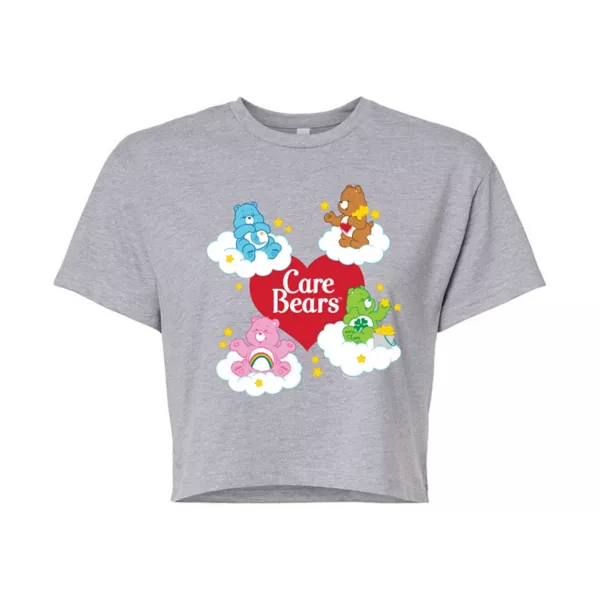 

Детская укороченная футболка Care Bears с классическим сердцем и медвежонком Licensed Character, серый