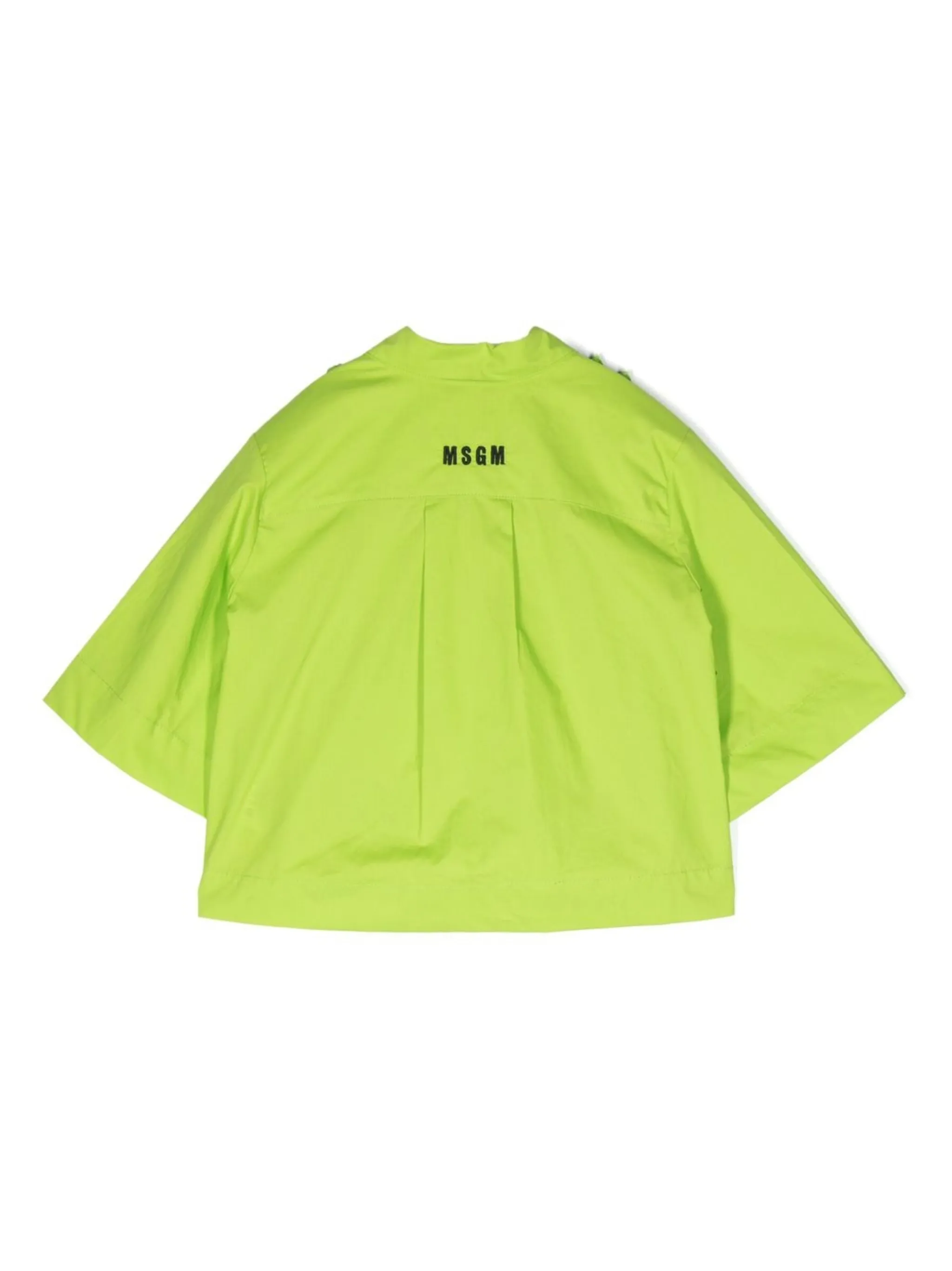 Рубашка с оборками Msgm Kids, зеленый — фото 2