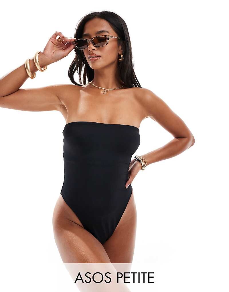 

Черный купальник-бандо ASOS DESIGN Petite