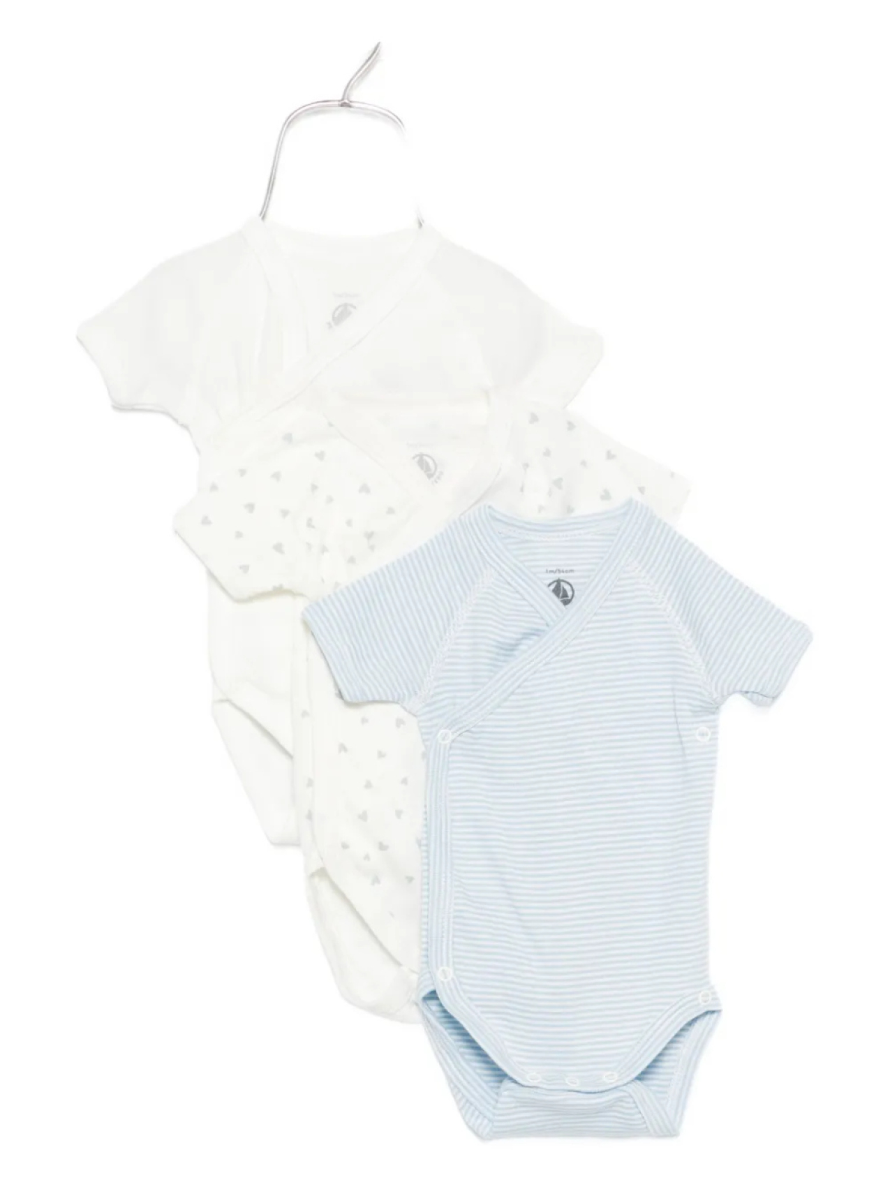 

Боди с принтом Petit Bateau (упаковка из трех штук), белый