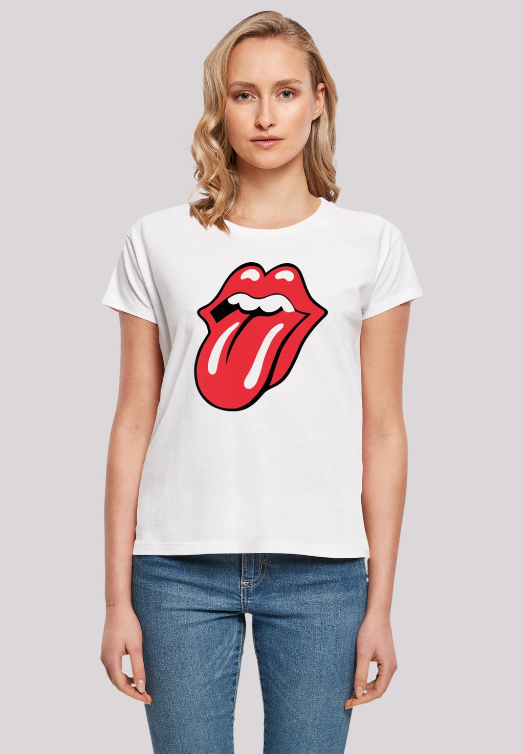 

Футболка с принтом THE ROLLING STONES CLASSIC TONGUE F4NT4STIC, белый