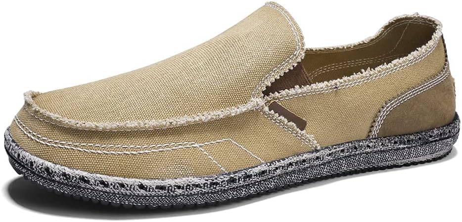 

Мужские слипоны JAMONWU, тканевые туфли, корабельного стиля, повседневные винтажные лоферы из холста, хаки