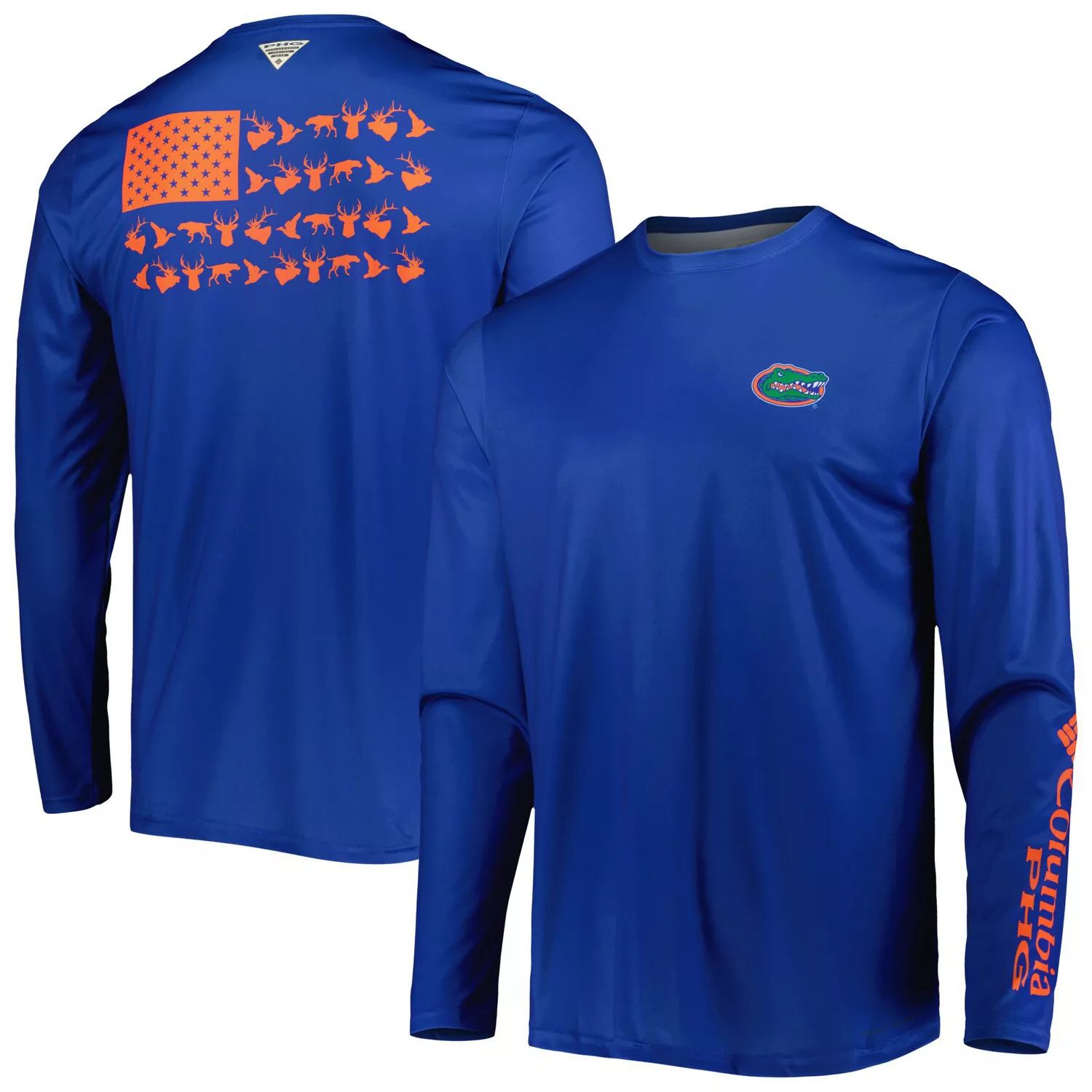 

Мужская футболка Columbia Royal Florida Gators Terminal Shot Omni-Shade Omni-Wick с длинными рукавами