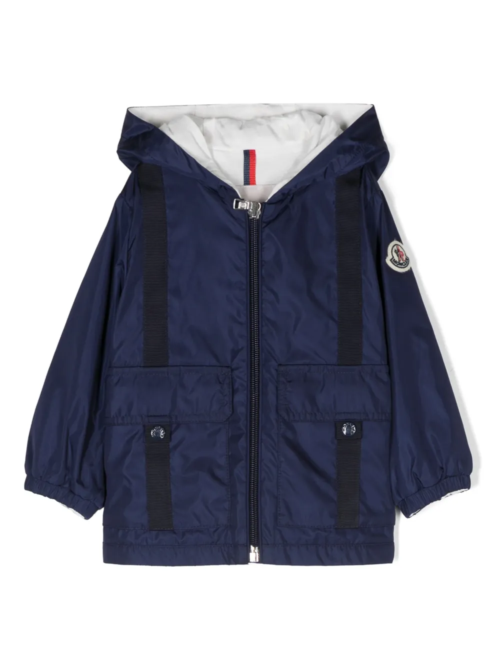 

Куртка с капюшоном и нашивкой-логотипом Moncler Enfant, синий