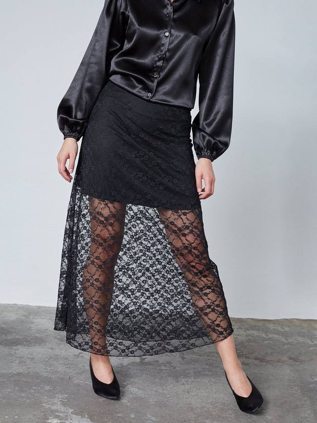 

Юбка макси Venga с кружевом Sisters Point, Black