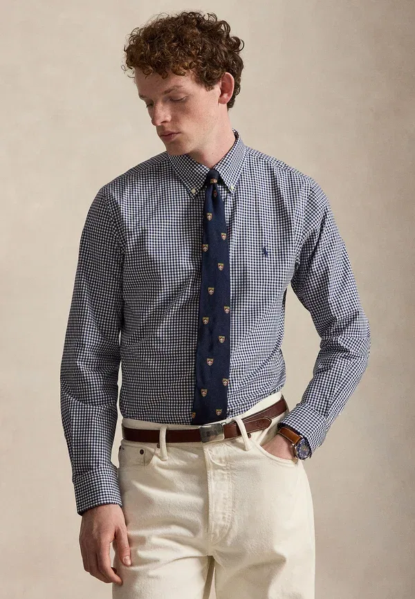 Рубашка Polo Ralph Lauren Custom Fit Gingham Stretch Poplin, пресноводный белый