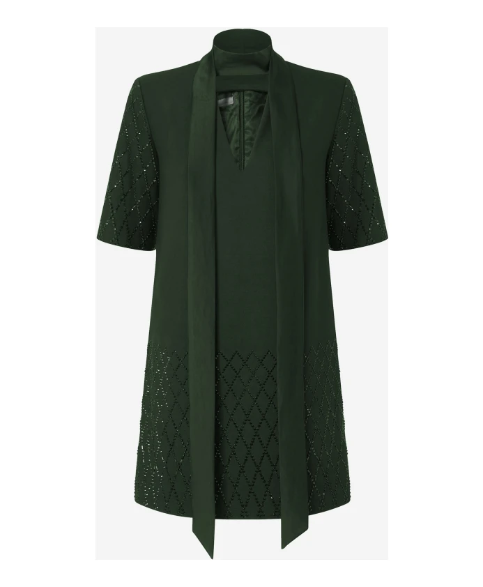 

Платье со стразами и атласным шарфом Pinko, зеленый