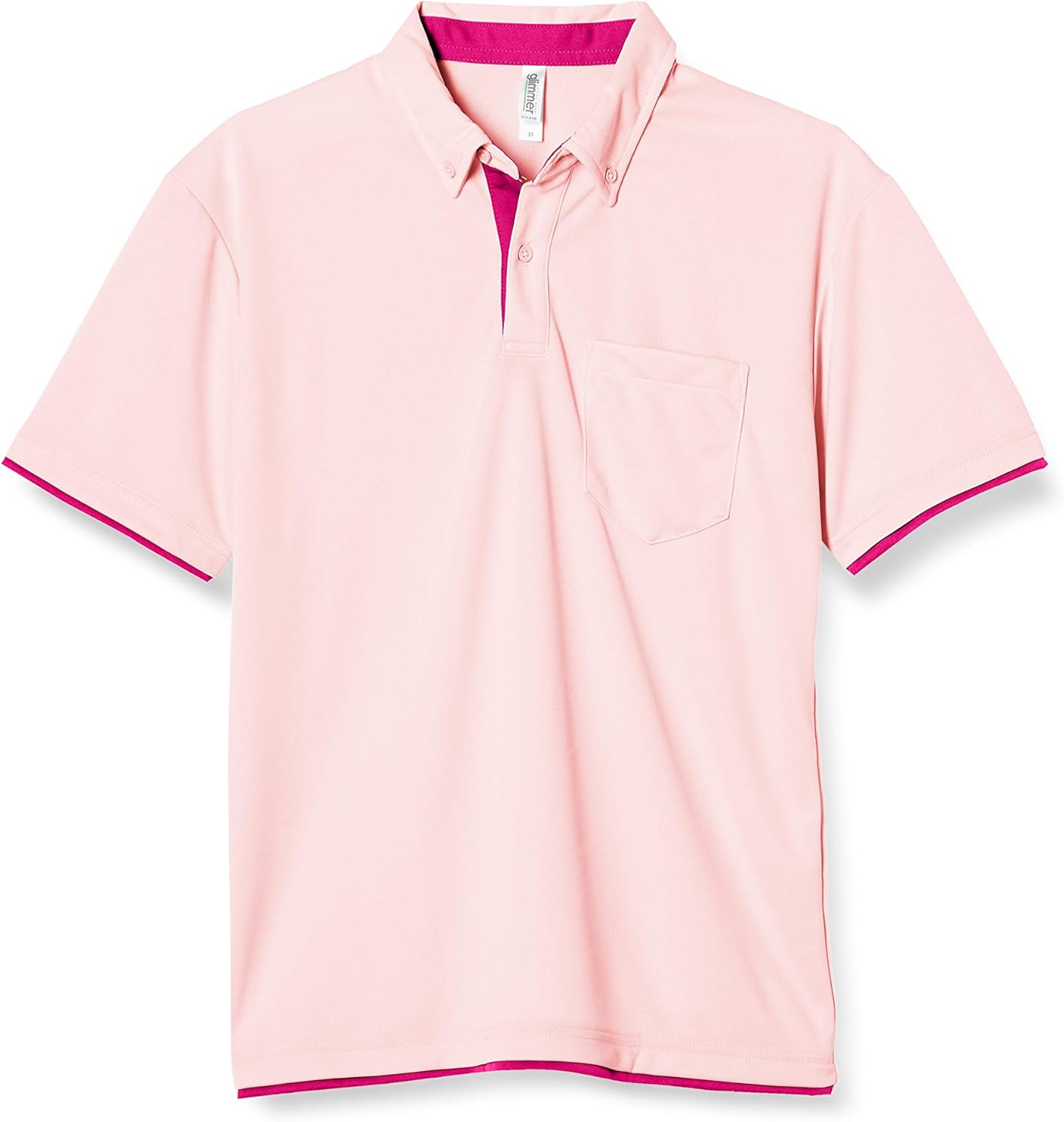 

Мужская рубашка-поло Glimmer 00315-AYB на пуговицах, из быстросохнущей ткани, с коротким рукавом, с карманом, плотность ткани 4,4 унции, светло-розовый/розовый