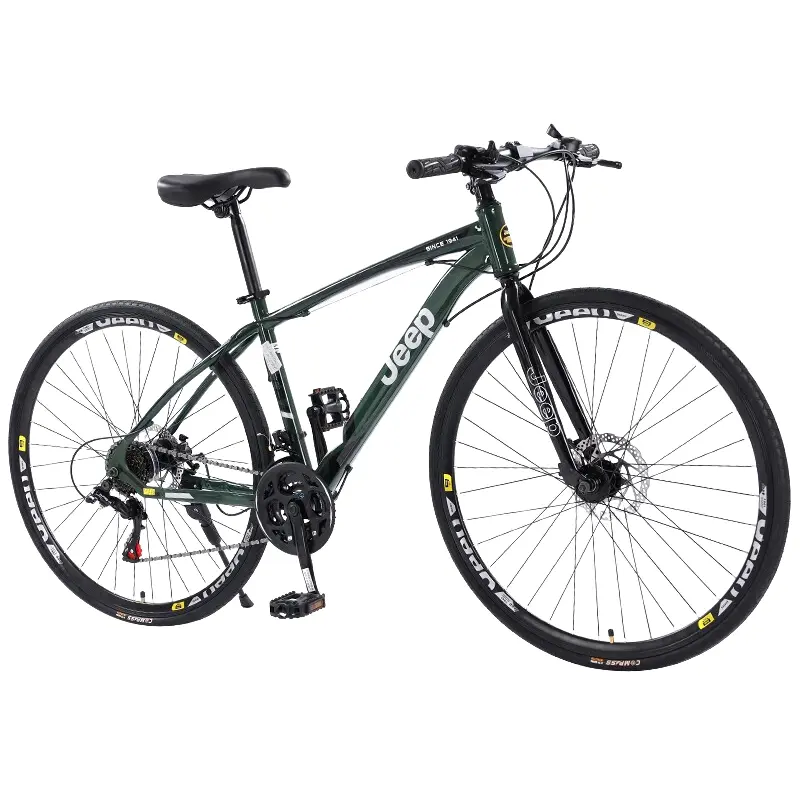 

Шоссейные велосипеды high carbon steel дисковые тормоза для поездок взрослые Jeep, зеленый