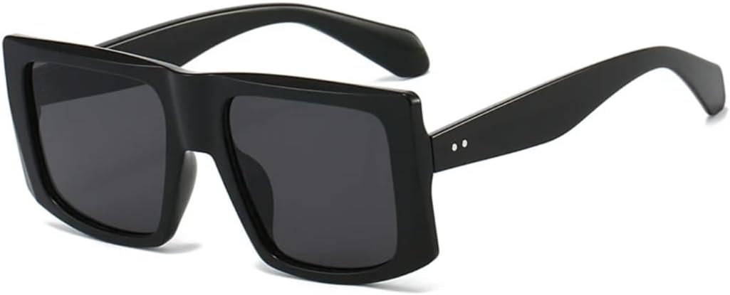 

Популярные квадратные солнцезащитные очки для женщин в стиле ретро с заклепками, для мужчин в тренде, с леопардовым принтом и защитой от УФ-излучения UV400 TVTBBVV, Black Grey