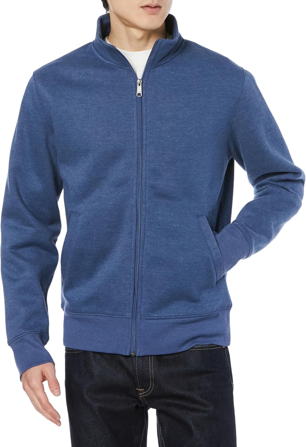 

Мужская флисовая толстовка Amazon Essentials с воротником-стойкой на молнии, вересково-голубой