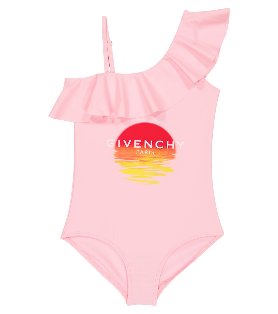 

Асимметричный купальник с оборками Givenchy Kids, разноцветный