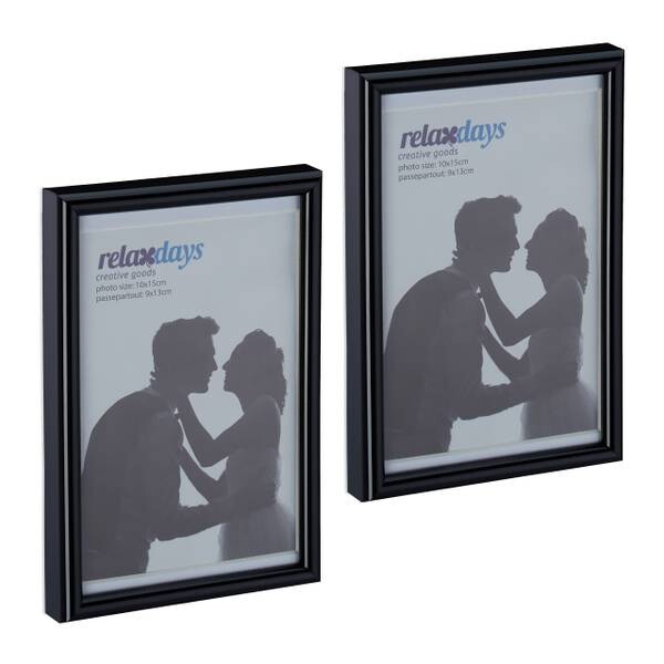 

Рамка для фотографий Relaxdays 2 шт 10x15 cm, черный