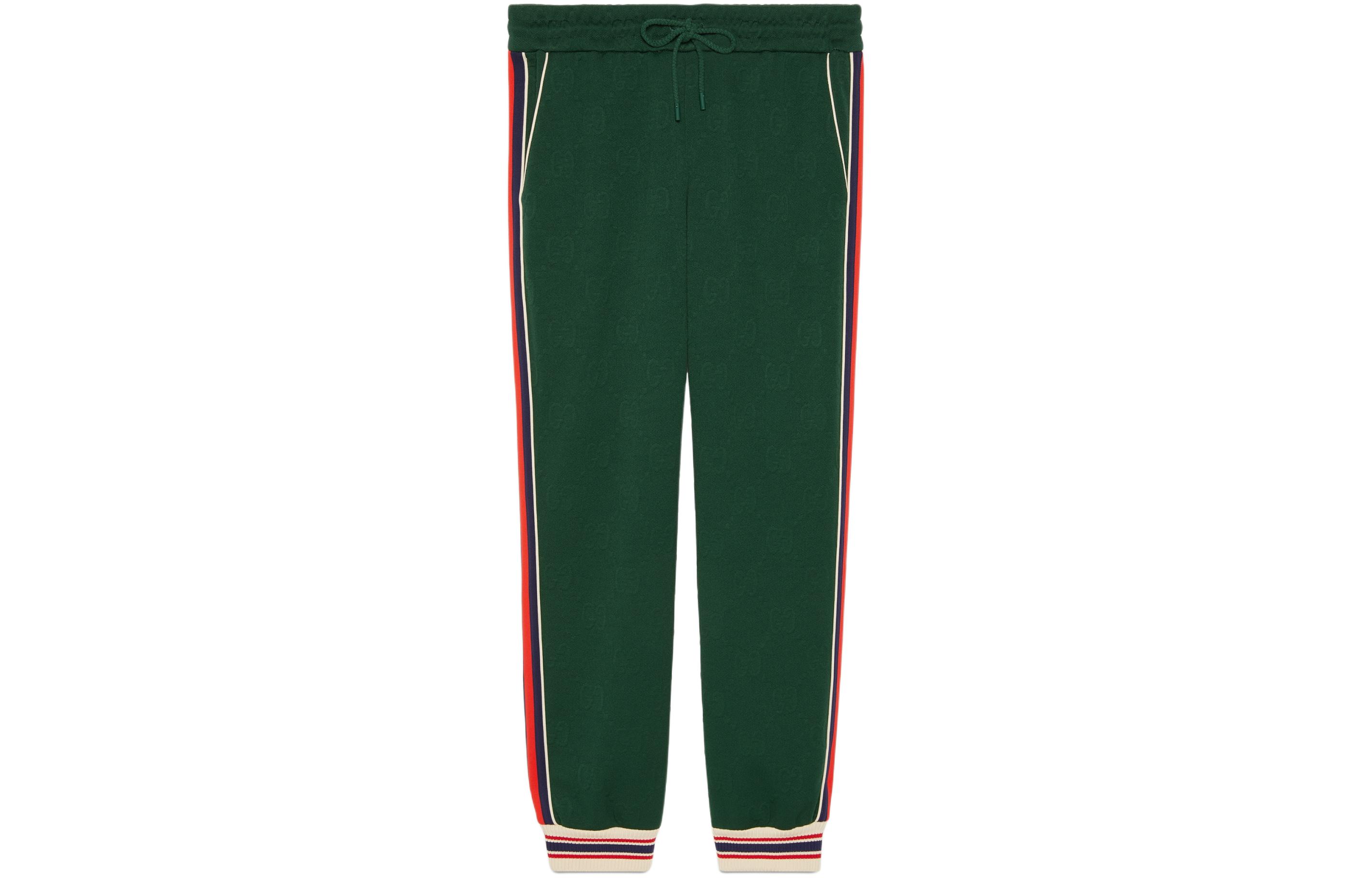 Gg джерси жаккард спортивные брюки GUCCI, зеленый — фото 3