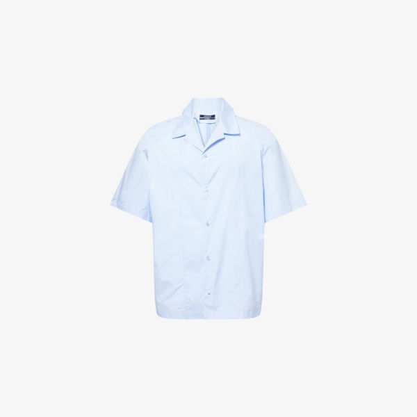 

Фончио хлопковая блуза в боксерском крое для боулинга Jacquemus, цвет j sig blue embroide