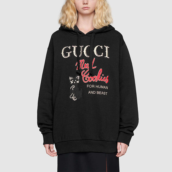 Толстовка (WMNS) GUCCI Mad Cookies Embroidered Hoodie 'Black', черный — фото 3