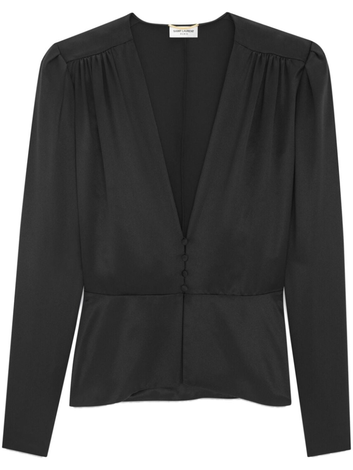

Saint Laurent блузка с баской, черный