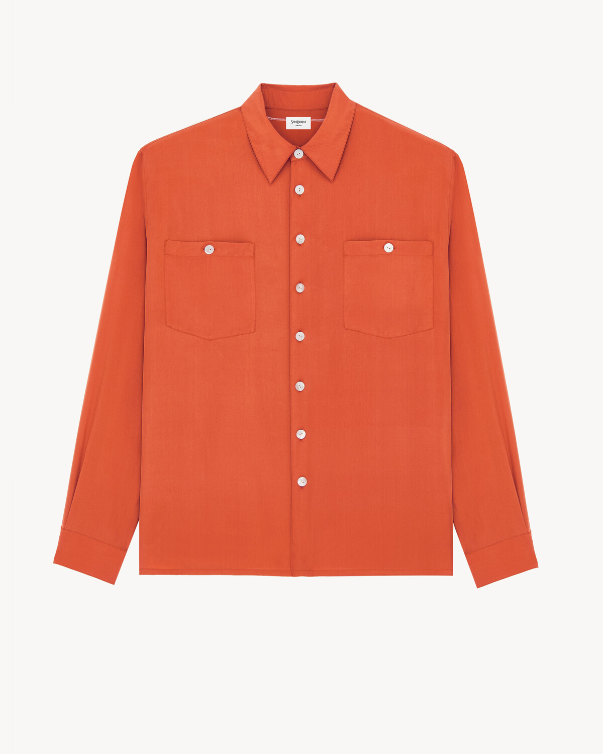 

Пижамный топ из шелкового габотэ SAINT LAURENT, оранжевый